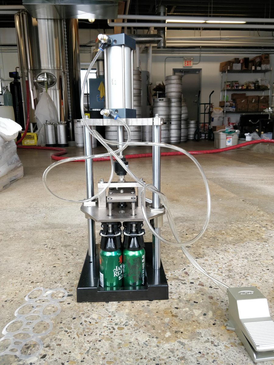 Pneumatic six-pack can ringing machine offered by LiquorStoreProducts.com